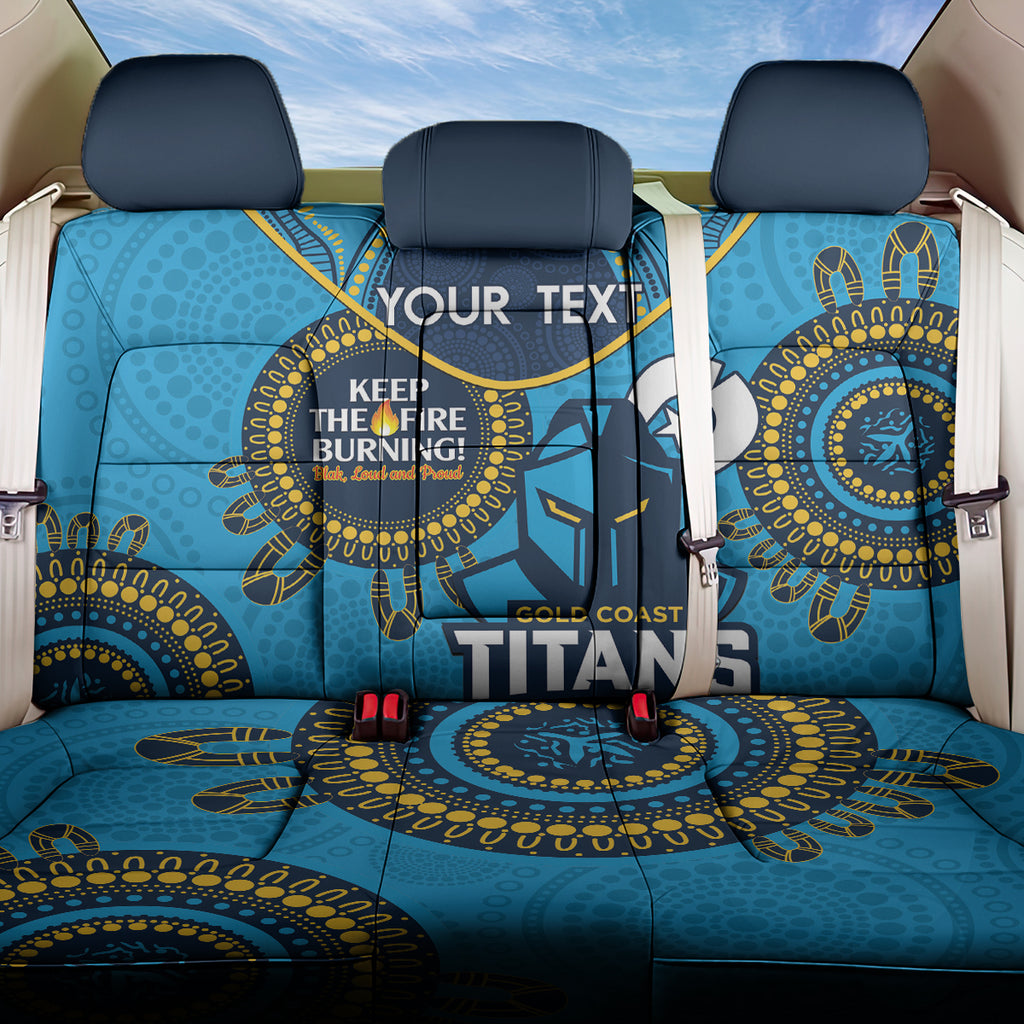 Custom NRL Titans NAIDOC Week Back Car Seat Cover Keep The Fire Burning Indigenous Art