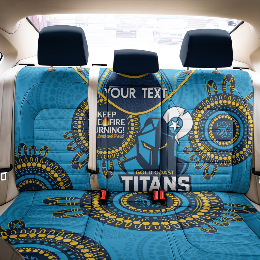 Custom NRL Titans NAIDOC Week Back Car Seat Cover Keep The Fire Burning Indigenous Art