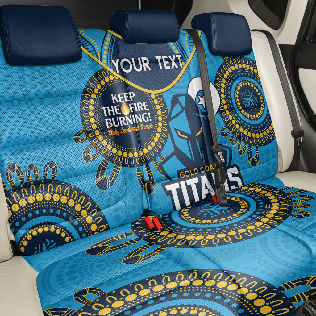 Custom NRL Titans NAIDOC Week Back Car Seat Cover Keep The Fire Burning Indigenous Art