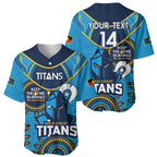 Custom NRL Titans NAIDOC Week Baseball Jersey Keep The Fire Burning Indigenous Art