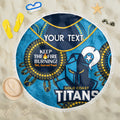 Custom NRL Titans NAIDOC Week Beach Blanket Keep The Fire Burning Indigenous Art