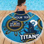 Custom NRL Titans NAIDOC Week Beach Blanket Keep The Fire Burning Indigenous Art
