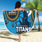 Custom NRL Titans NAIDOC Week Beach Blanket Keep The Fire Burning Indigenous Art