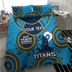 Custom NRL Titans NAIDOC Week Bedding Set Keep The Fire Burning Indigenous Art