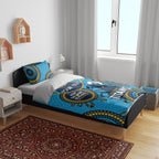 Custom NRL Titans NAIDOC Week Bedding Set Keep The Fire Burning Indigenous Art