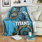 Custom NRL Titans NAIDOC Week Blanket Keep The Fire Burning Indigenous Art