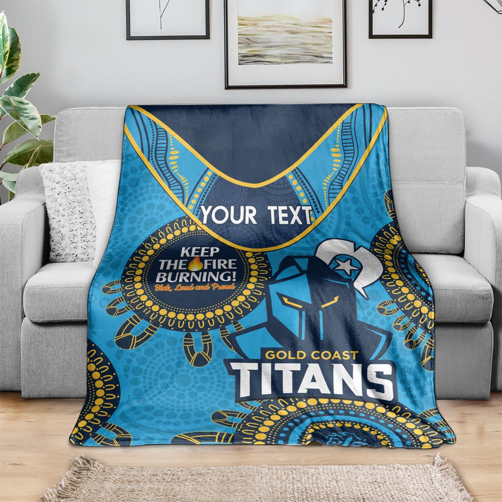 Custom NRL Titans NAIDOC Week Blanket Keep The Fire Burning Indigenous Art