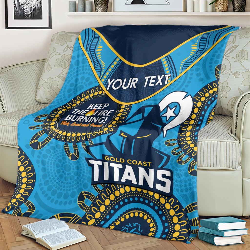 Custom NRL Titans NAIDOC Week Blanket Keep The Fire Burning Indigenous Art