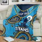 Custom NRL Titans NAIDOC Week Blanket Keep The Fire Burning Indigenous Art