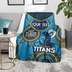 Custom NRL Titans NAIDOC Week Blanket Keep The Fire Burning Indigenous Art