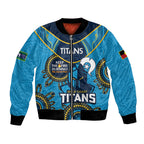 Custom NRL Titans NAIDOC Week Bomber Jacket Keep The Fire Burning Indigenous Art