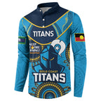 Custom NRL Titans NAIDOC Week Button Sweatshirt Keep The Fire Burning Indigenous Art