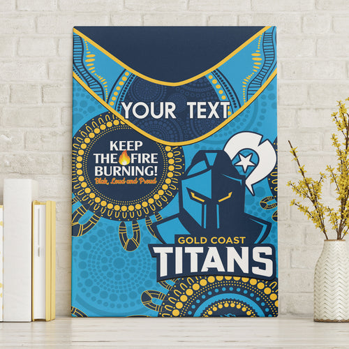 Custom NRL Titans NAIDOC Week Canvas Wall Art Keep The Fire Burning Indigenous Art