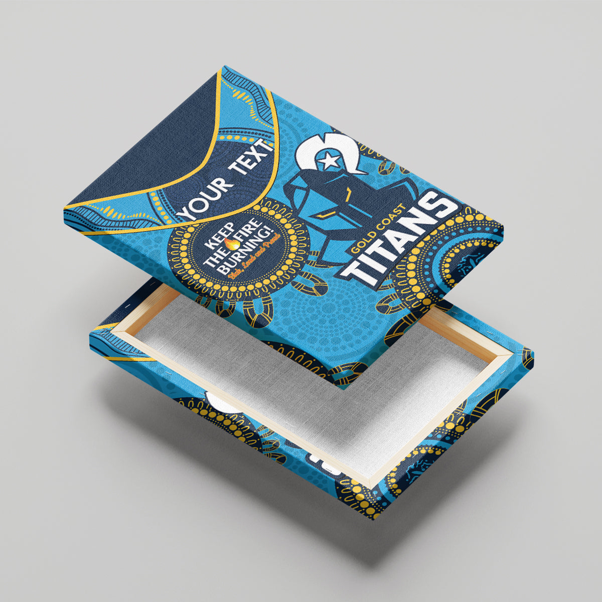 Custom NRL Titans NAIDOC Week Canvas Wall Art Keep The Fire Burning Indigenous Art
