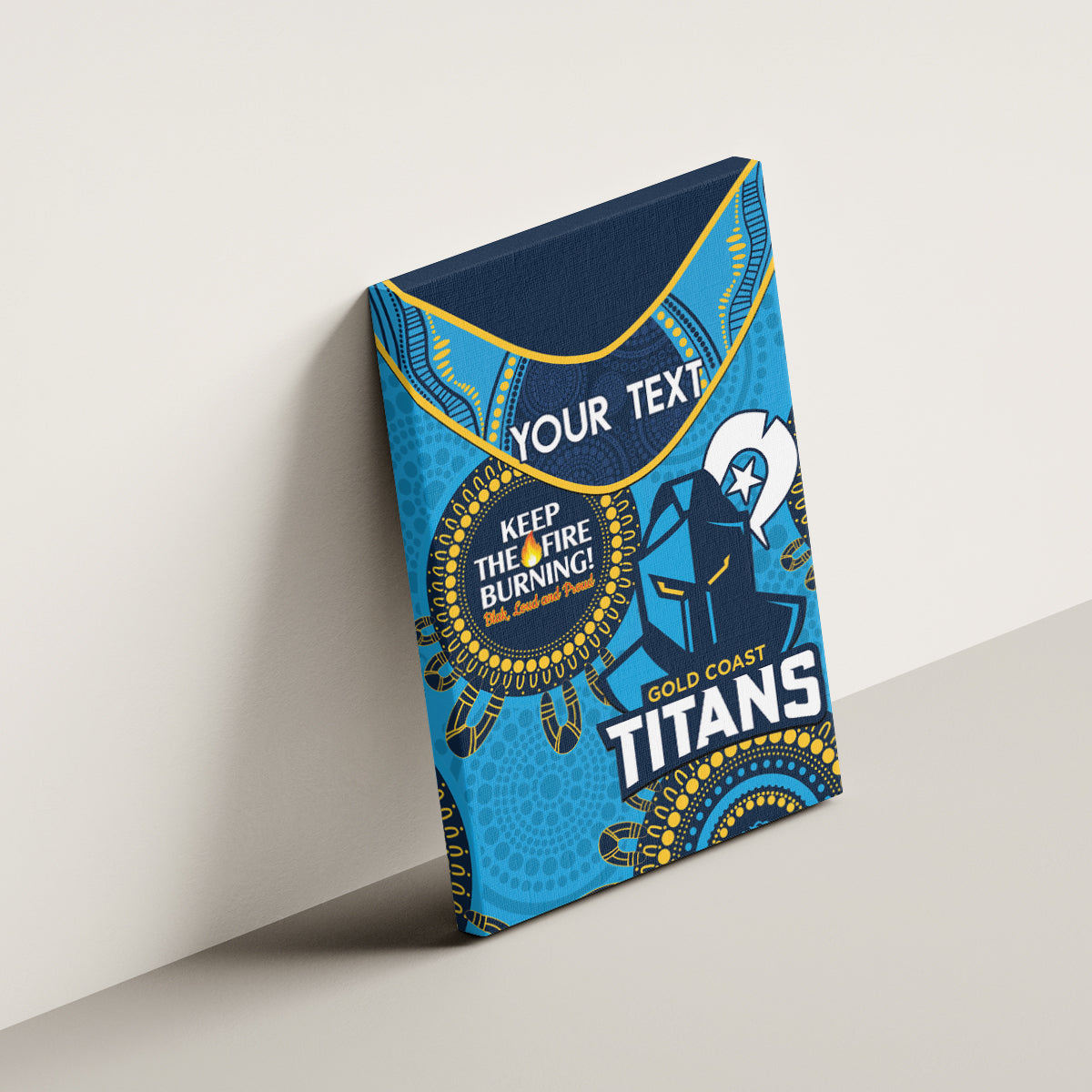 Custom NRL Titans NAIDOC Week Canvas Wall Art Keep The Fire Burning Indigenous Art