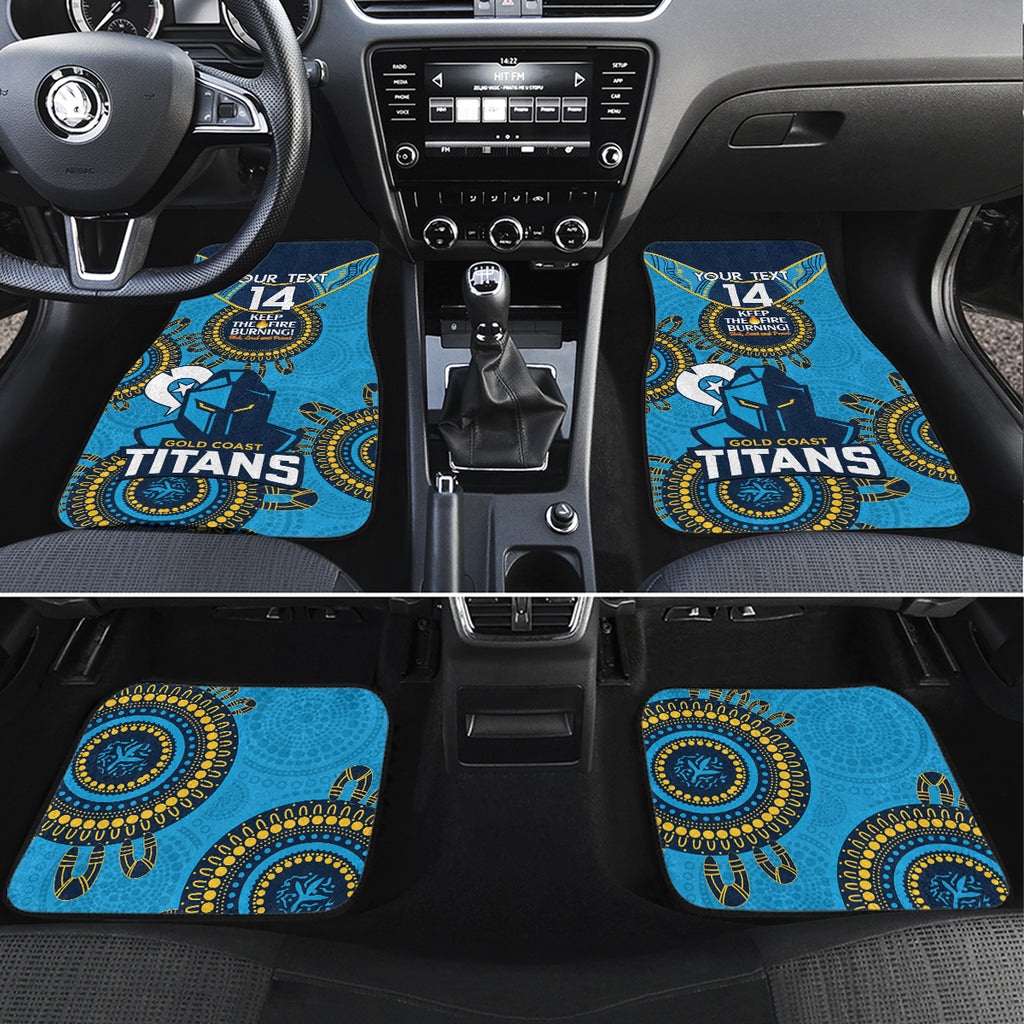 Custom NRL Titans NAIDOC Week Car Mats Keep The Fire Burning Indigenous Art