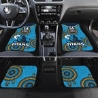 Custom NRL Titans NAIDOC Week Car Mats Keep The Fire Burning Indigenous Art