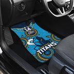 Custom NRL Titans NAIDOC Week Car Mats Keep The Fire Burning Indigenous Art