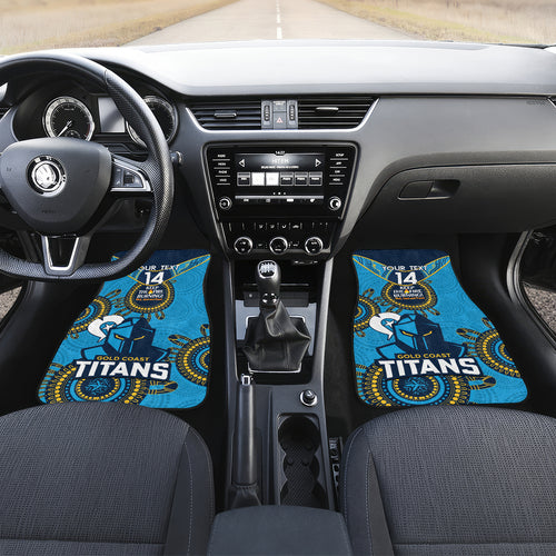 Custom NRL Titans NAIDOC Week Car Mats Keep The Fire Burning Indigenous Art