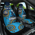 Custom NRL Titans NAIDOC Week Car Seat Cover Keep The Fire Burning Indigenous Art