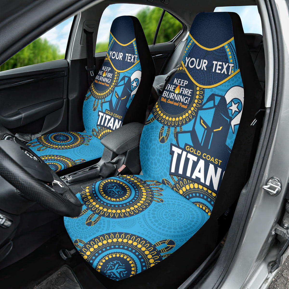 Custom NRL Titans NAIDOC Week Car Seat Cover Keep The Fire Burning Indigenous Art
