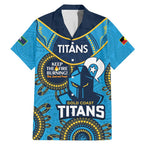 Custom NRL Titans NAIDOC Week Family Matching Mermaid Dress and Hawaiian Shirt Keep The Fire Burning Indigenous Art