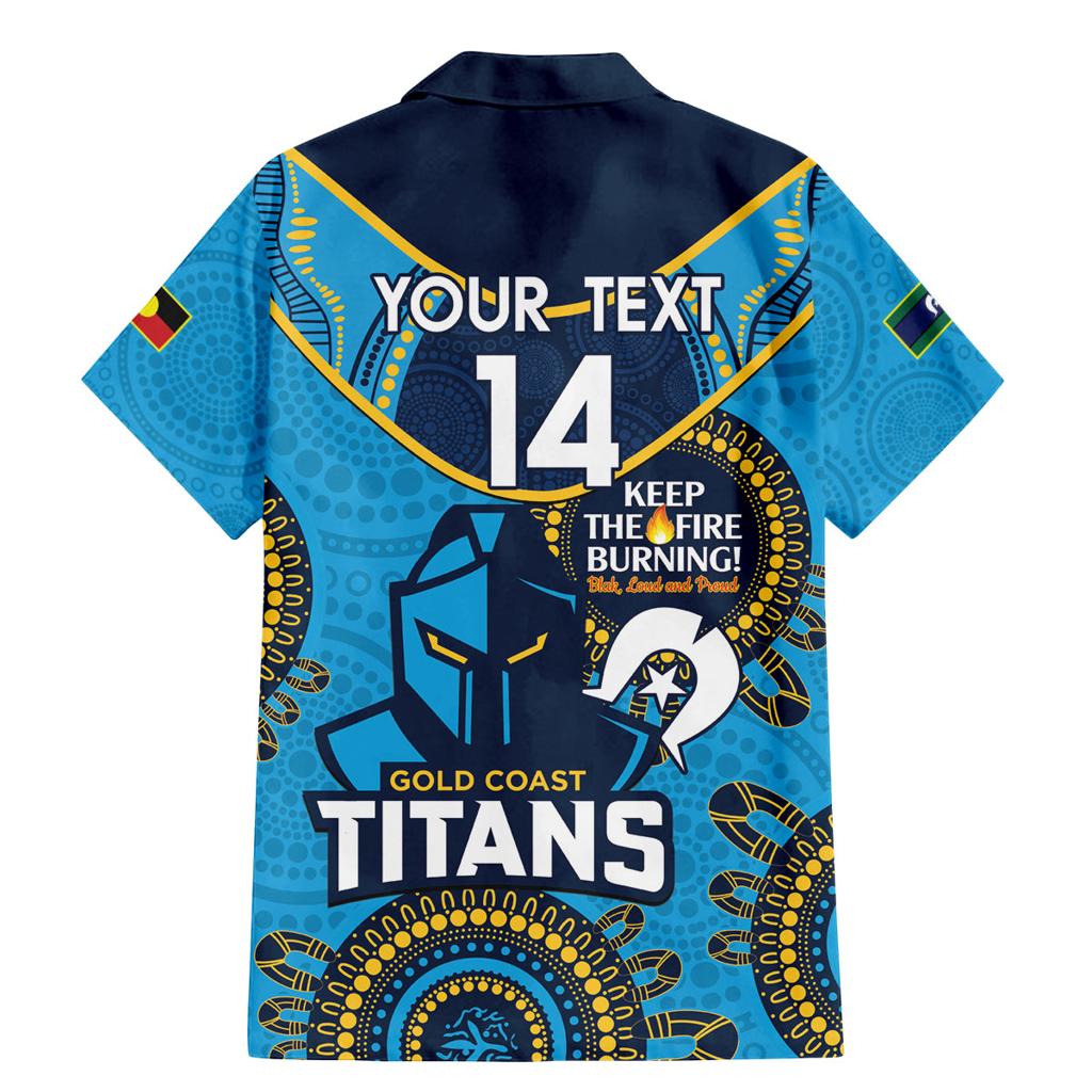 Custom NRL Titans NAIDOC Week Family Matching Mermaid Dress and Hawaiian Shirt Keep The Fire Burning Indigenous Art