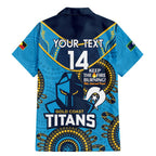 Custom NRL Titans NAIDOC Week Family Matching Mermaid Dress and Hawaiian Shirt Keep The Fire Burning Indigenous Art