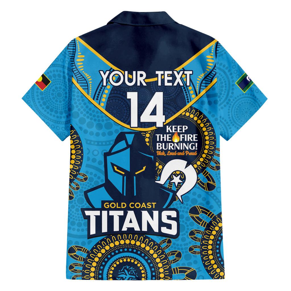 Custom NRL Titans NAIDOC Week Family Matching Off Shoulder Maxi Dress and Hawaiian Shirt Keep The Fire Burning Indigenous Art