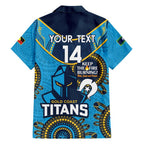 Custom NRL Titans NAIDOC Week Family Matching Short Sleeve Bodycon Dress and Hawaiian Shirt Keep The Fire Burning Indigenous Art