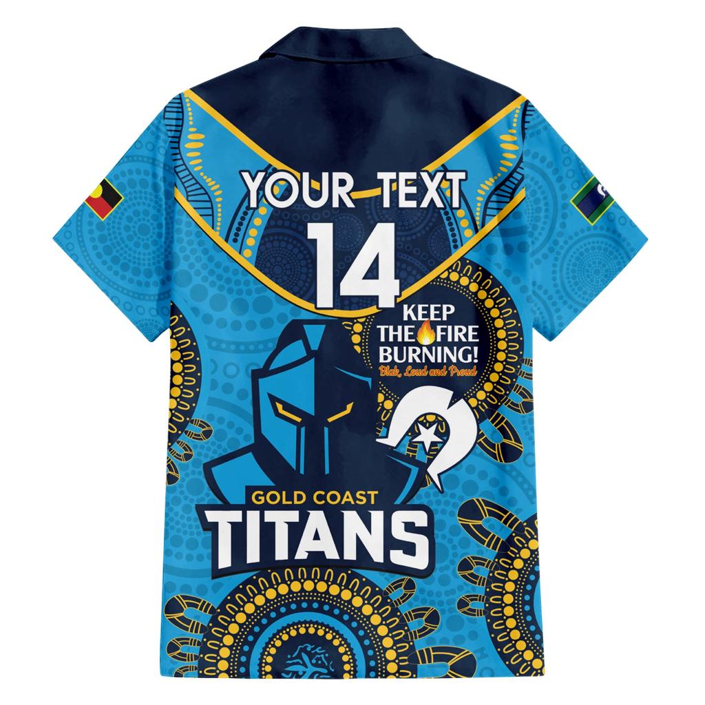 Custom NRL Titans NAIDOC Week Family Matching Short Sleeve Bodycon Dress and Hawaiian Shirt Keep The Fire Burning Indigenous Art