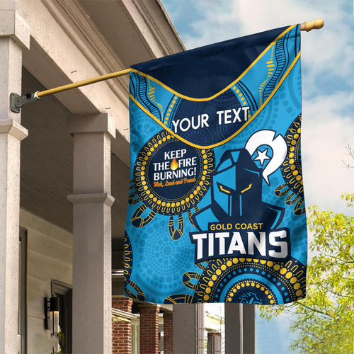 Custom NRL Titans NAIDOC Week Garden Flag Keep The Fire Burning Indigenous Art