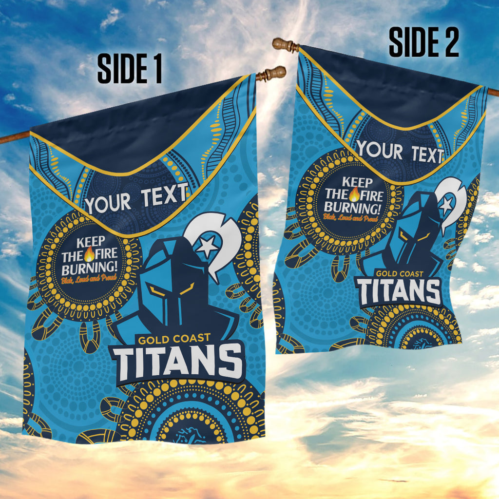 Custom NRL Titans NAIDOC Week Garden Flag Keep The Fire Burning Indigenous Art