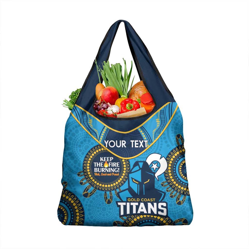 Custom NRL Titans NAIDOC Week Grocery Bag Keep The Fire Burning Indigenous Art