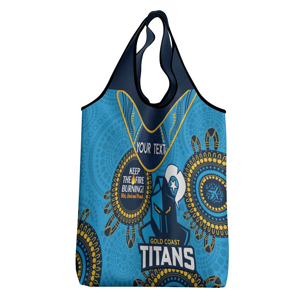 Custom NRL Titans NAIDOC Week Grocery Bag Keep The Fire Burning Indigenous Art
