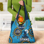 Custom NRL Titans NAIDOC Week Grocery Bag Keep The Fire Burning Indigenous Art
