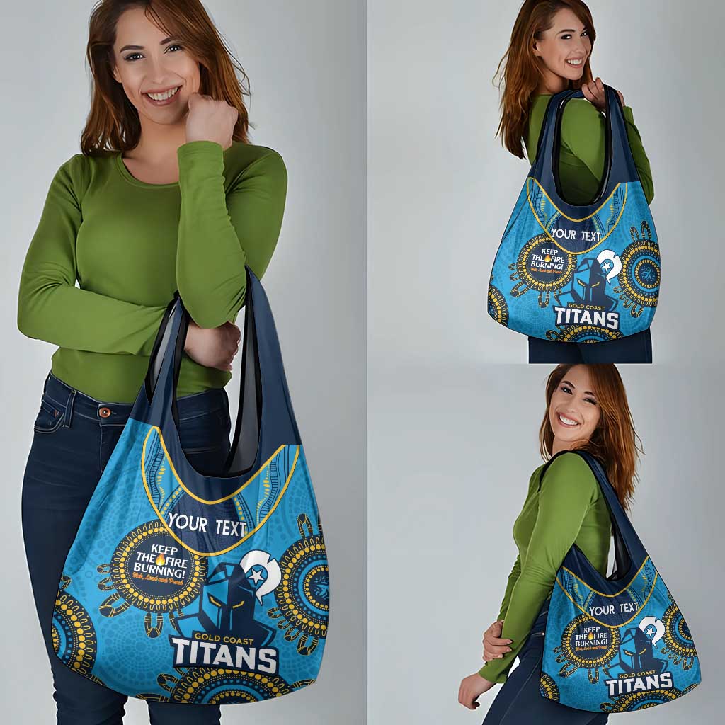 Custom NRL Titans NAIDOC Week Grocery Bag Keep The Fire Burning Indigenous Art