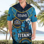 Custom NRL Titans NAIDOC Week Hawaiian Shirt Keep The Fire Burning Indigenous Art