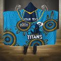 Custom NRL Titans NAIDOC Week Hooded Blanket Keep The Fire Burning Indigenous Art