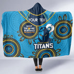 Custom NRL Titans NAIDOC Week Hooded Blanket Keep The Fire Burning Indigenous Art