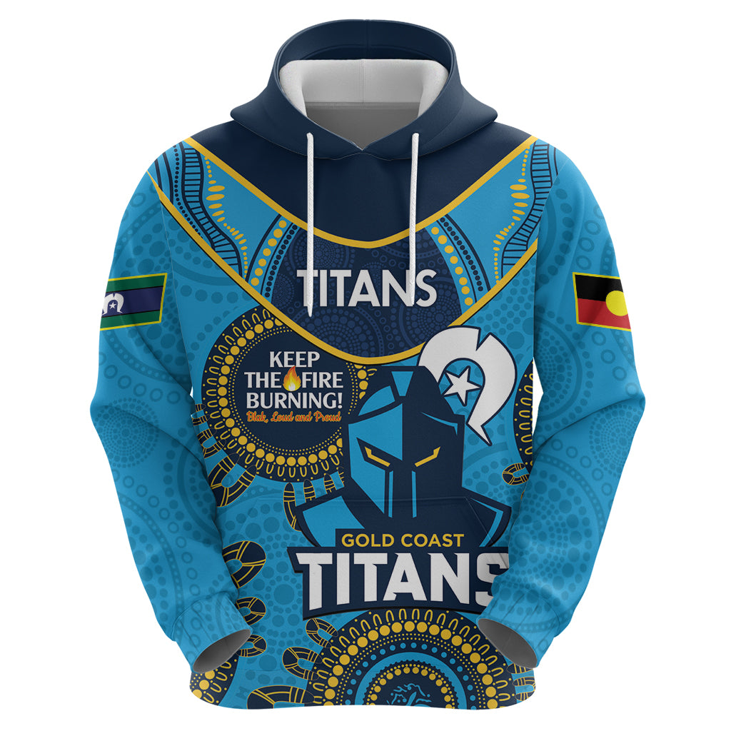 Custom NRL Titans NAIDOC Week Hoodie Keep The Fire Burning Indigenous Art