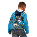 Custom NRL Titans NAIDOC Week Kid Hoodie Keep The Fire Burning Indigenous Art