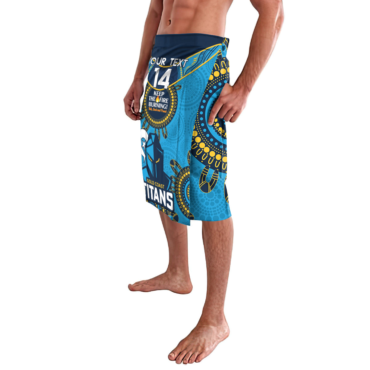 Custom NRL Titans NAIDOC Week Lavalava Keep The Fire Burning Indigenous Art