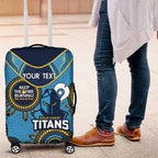Custom NRL Titans NAIDOC Week Luggage Cover Keep The Fire Burning Indigenous Art