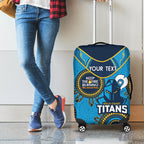 Custom NRL Titans NAIDOC Week Luggage Cover Keep The Fire Burning Indigenous Art