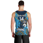 Custom NRL Titans NAIDOC Week Men Tank Top Keep The Fire Burning Indigenous Art