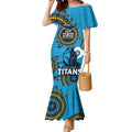 Custom NRL Titans NAIDOC Week Mermaid Dress Keep The Fire Burning Indigenous Art