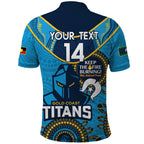 Custom NRL Titans NAIDOC Week Polo Shirt Keep The Fire Burning Indigenous Art