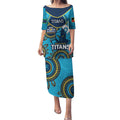 Custom NRL Titans NAIDOC Week Puletasi Keep The Fire Burning Indigenous Art