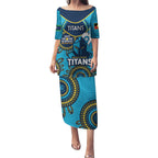 Custom NRL Titans NAIDOC Week Puletasi Keep The Fire Burning Indigenous Art